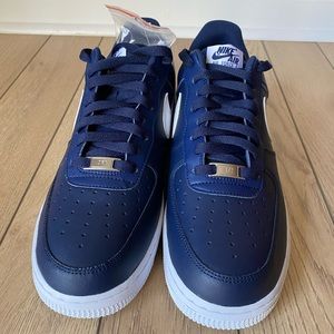 Men’s Nike Air Force 1 AF1, Navy Blue Leather